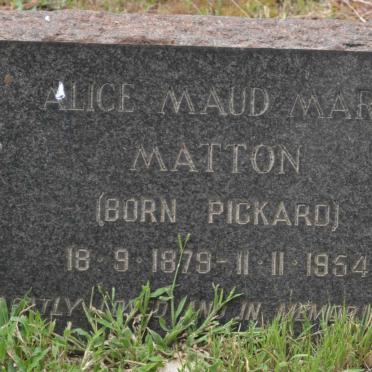 MATTON Alice Maud Mary nee PICKARD 1879-1954