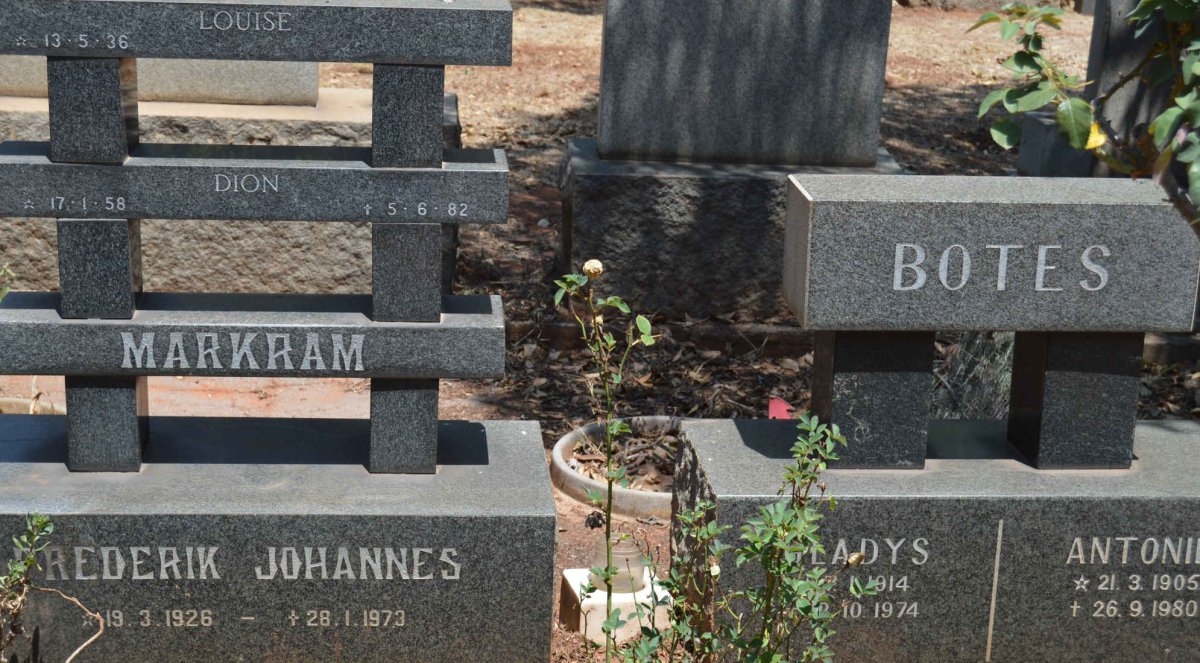 MARKRAM Frederik Johannes 1926-1973 :: MARKRAM Dion 1958-1982 :: MARKRAM Louise 1936-