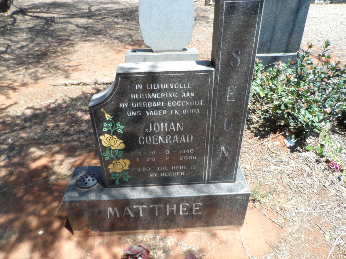 MATTHEE Johan Coenraad 1948-2000