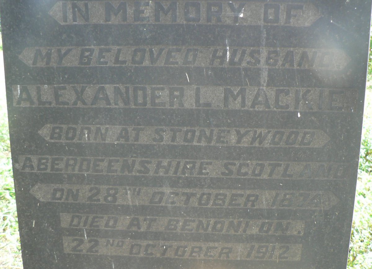 MACKIE Alexander L. 1874-1912