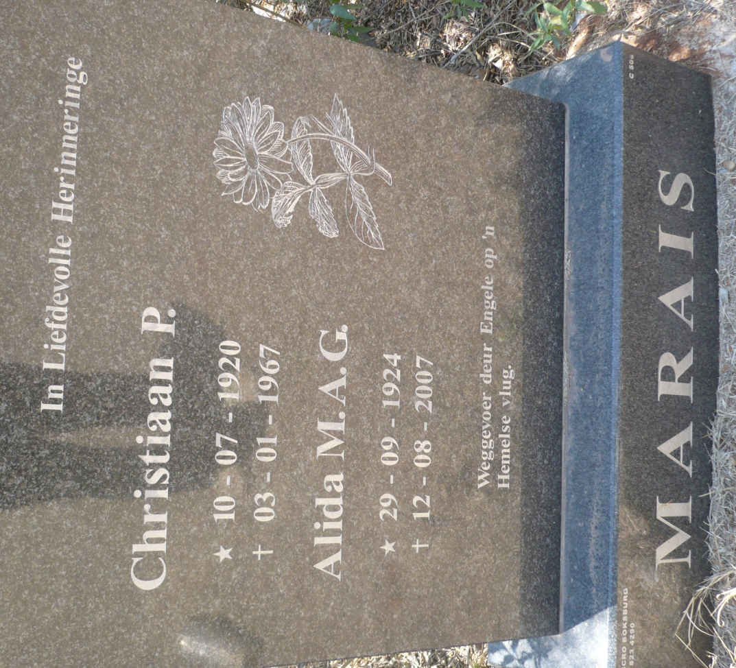MARAIS Christiaan P. 1920-1967 &amp; Alida M.A.G. 1924-2007