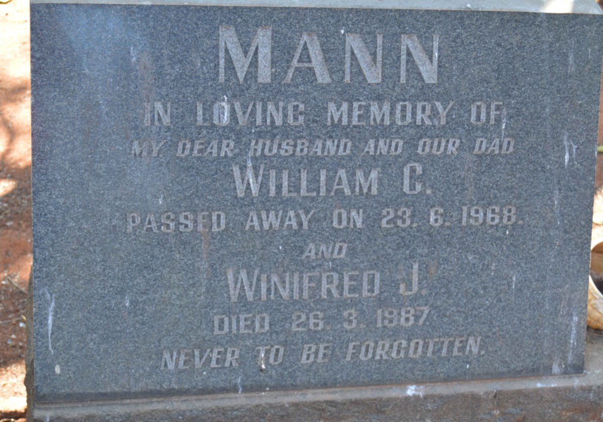 MANN William C. -1968 &amp; Winifred J. -1987