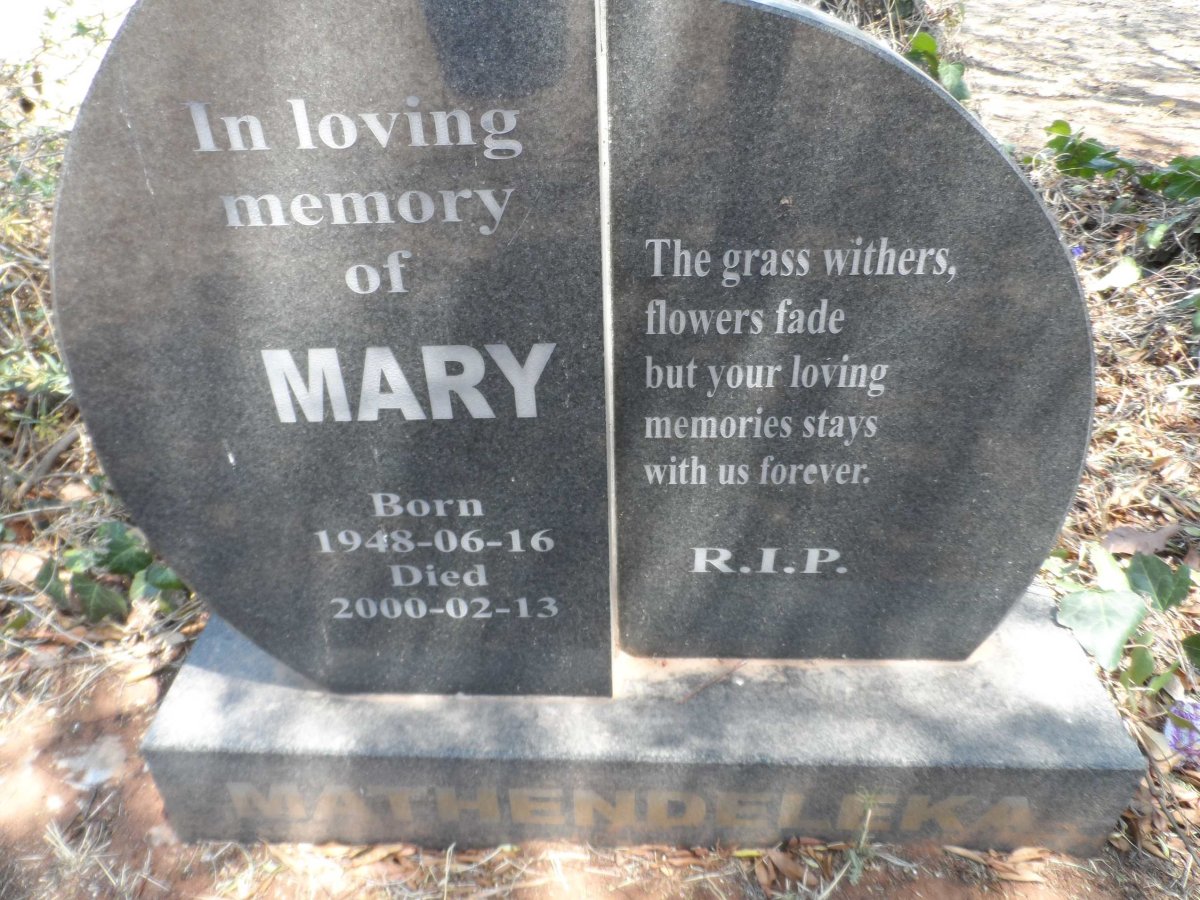 MATHENDELEKA Mary 1948-2000