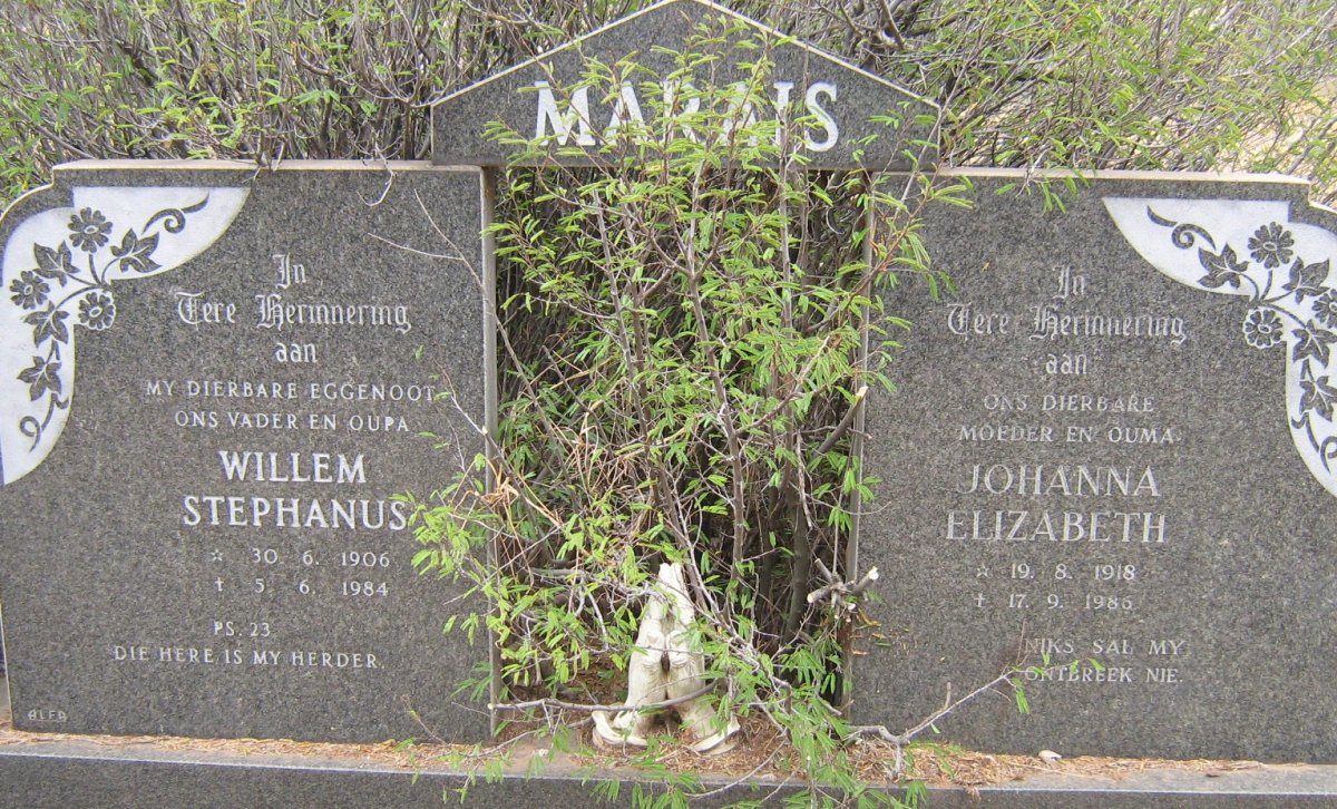 MARAIS Willem Stephanus 1906-1984 &amp; Johanna Elizabeth 1918-1986