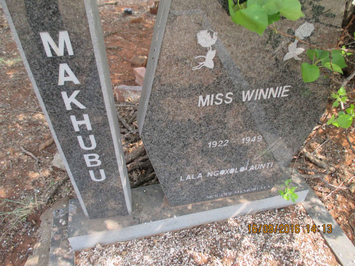 MAKHUBU Winnie 1922-1949