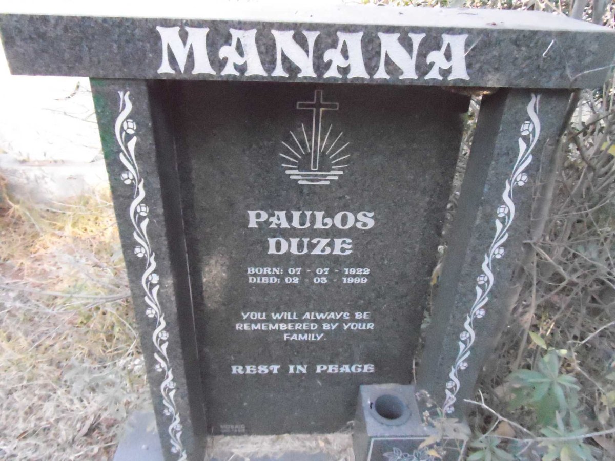 MANANA Paulos Duze 1922-1999