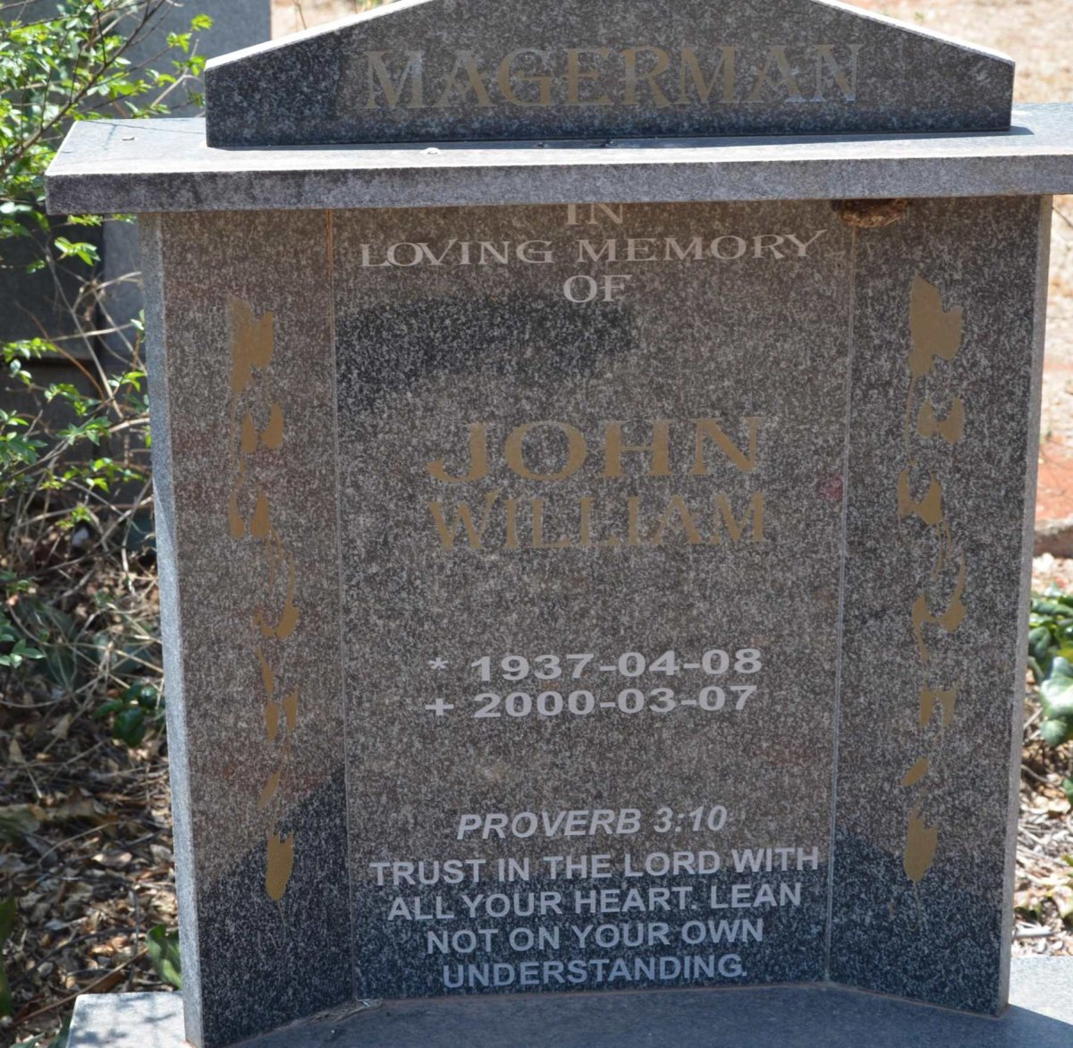 MAGERMAN John William 1937-2000