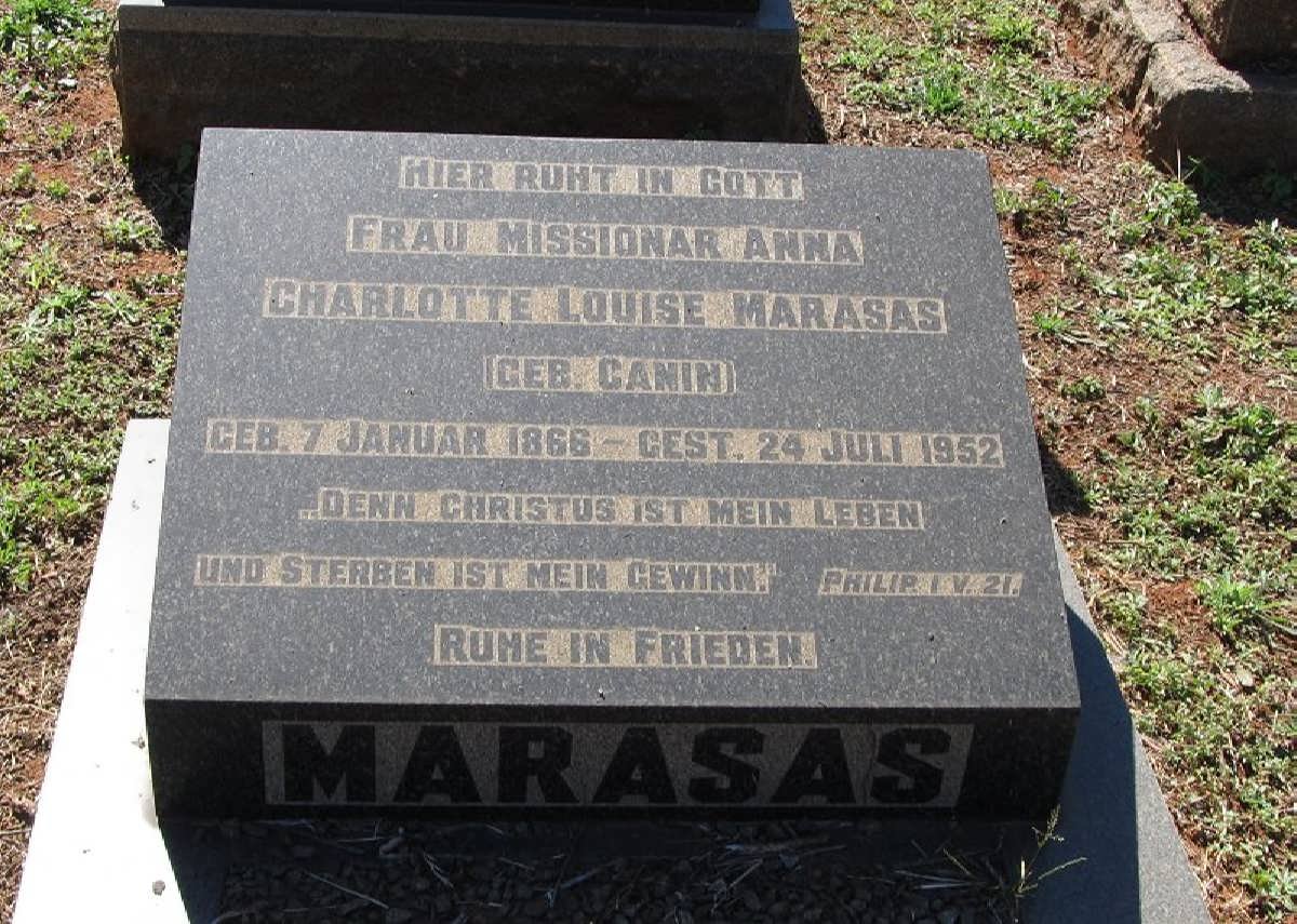 MARASAS Anna Charlotte Louise nee CANIN 1866-1952