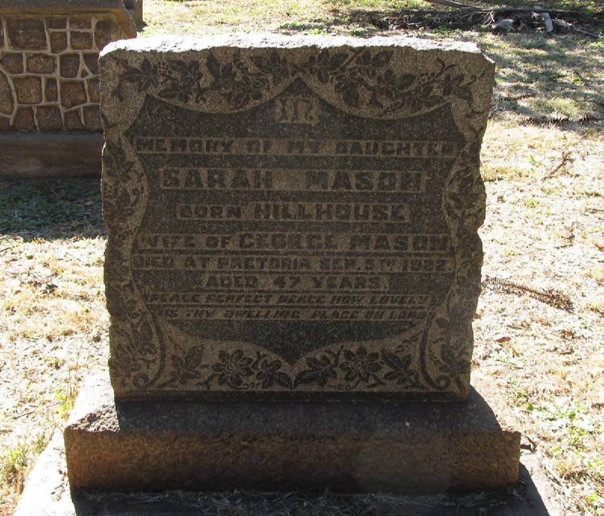 MASON Sarah nee HILLHOUSE -1922