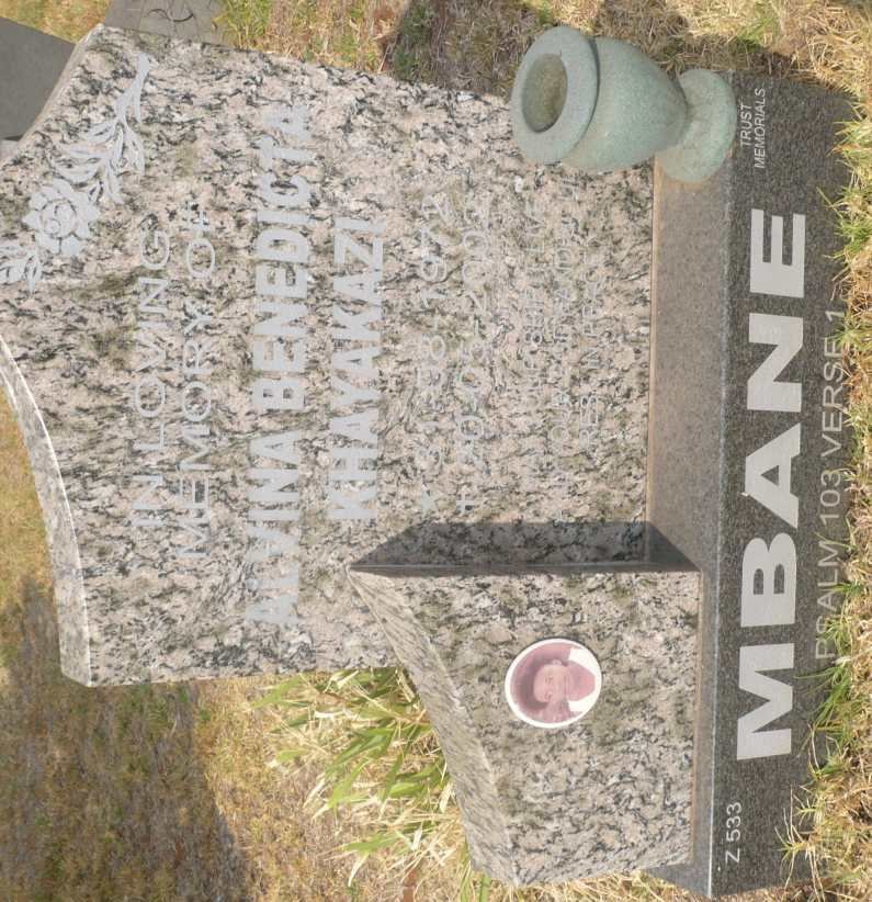 MBANE Alvina Benedicta Khayakazi 1972-2002