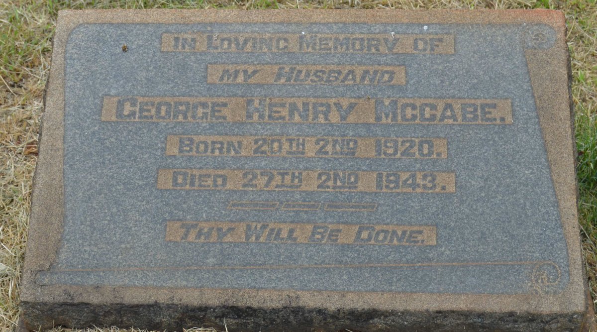 McCABE George Henry 1920-1943