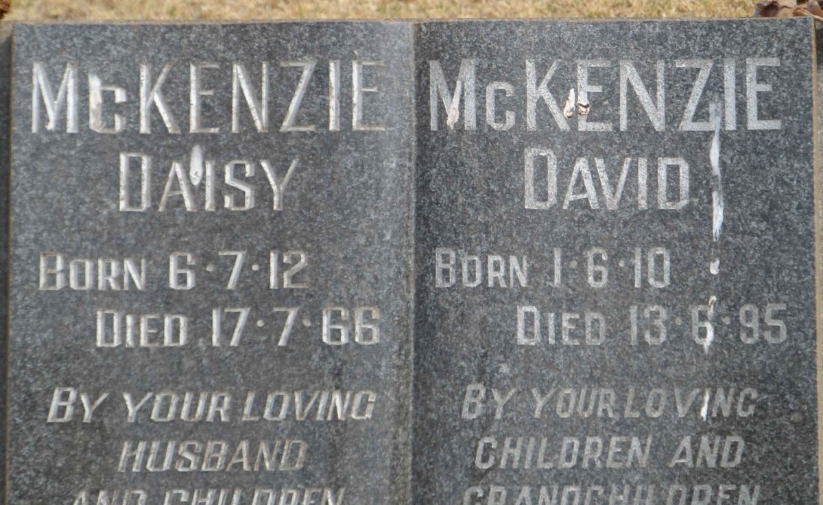 McKENZIE David 1910-1995 &amp; Daisy 1912-1966