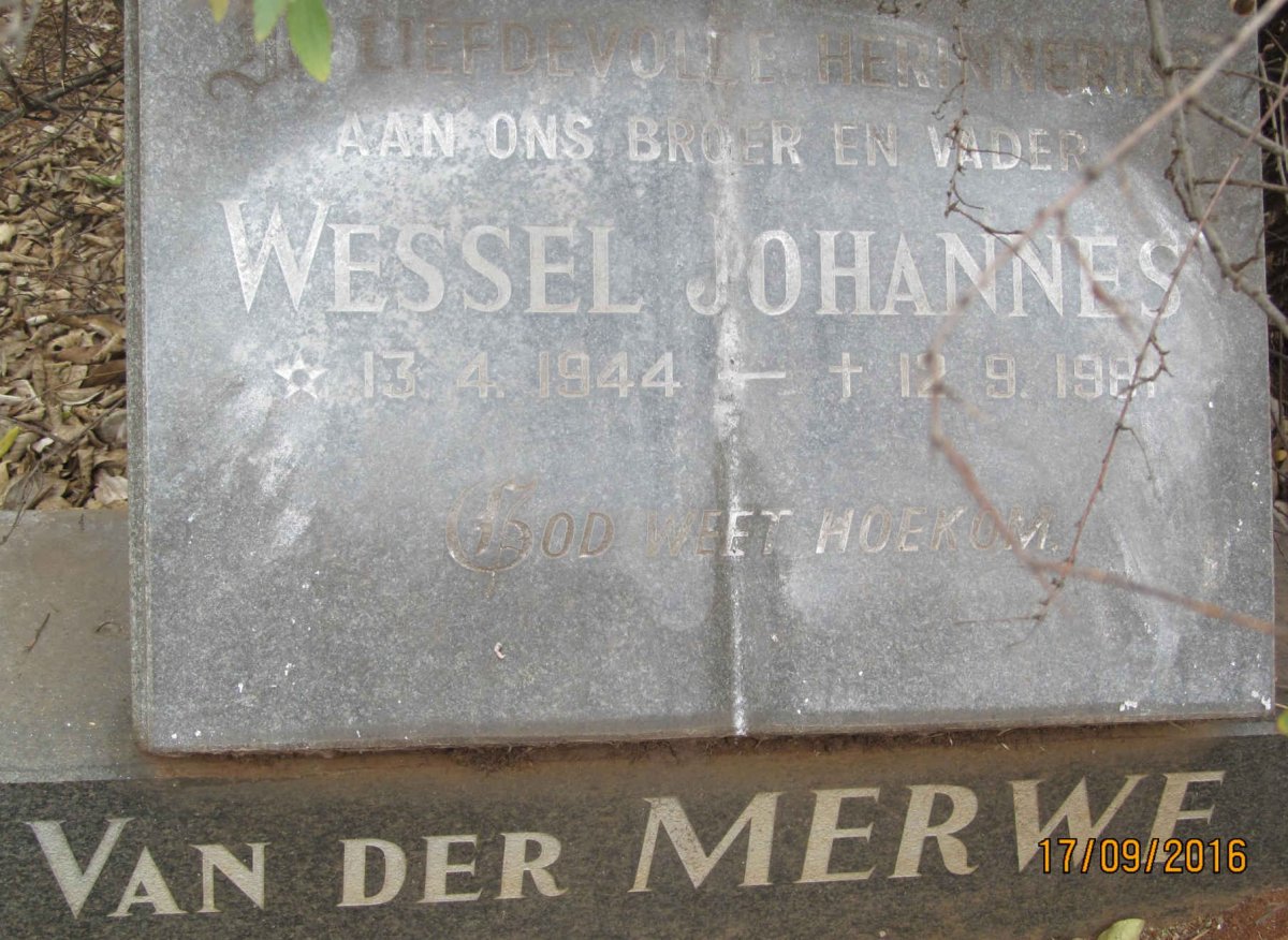 MERWE Wessel Johannes, van der 1944-1981