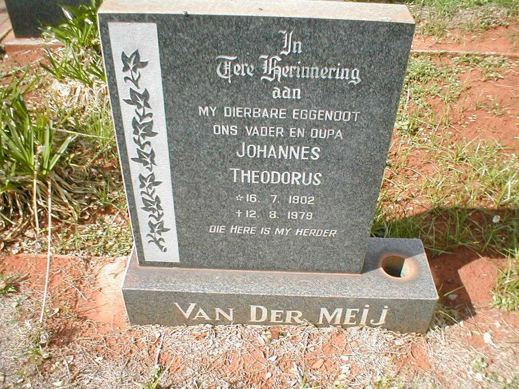 MEIJ Johannes Theodorus, van der 1902-1979