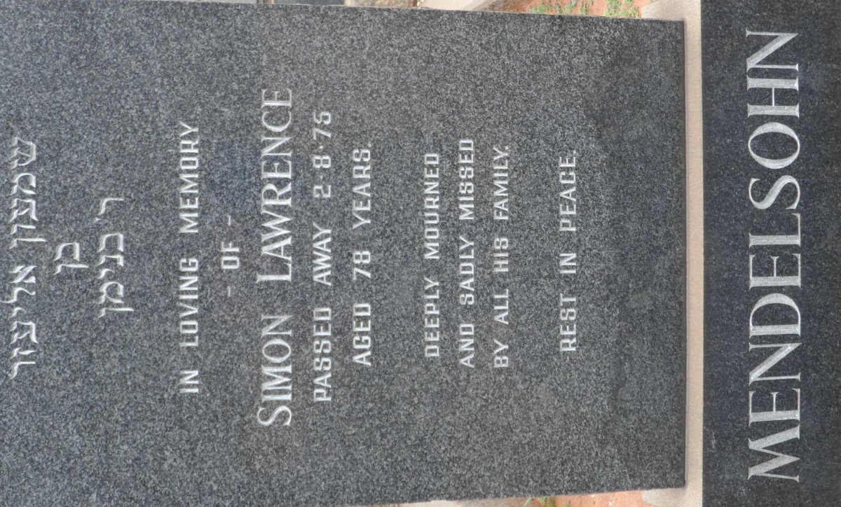 MENDELSOHN Simon Lawrence -1975