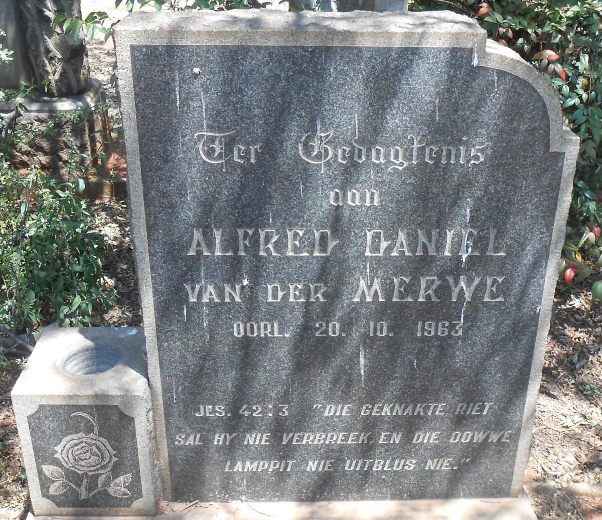 MERWE Alfred Daniel, van der -1963