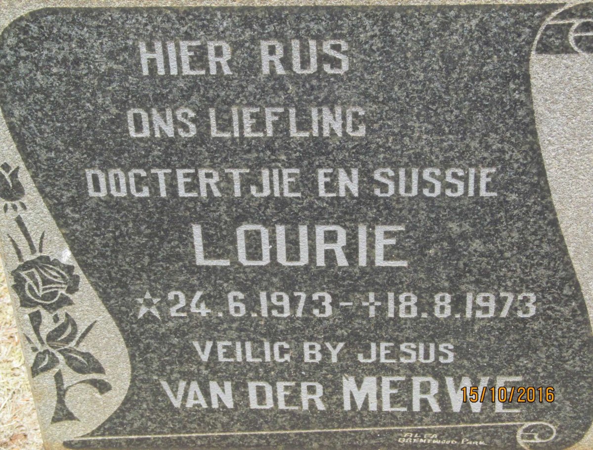 MERWE Lourie, van der 1973-1973