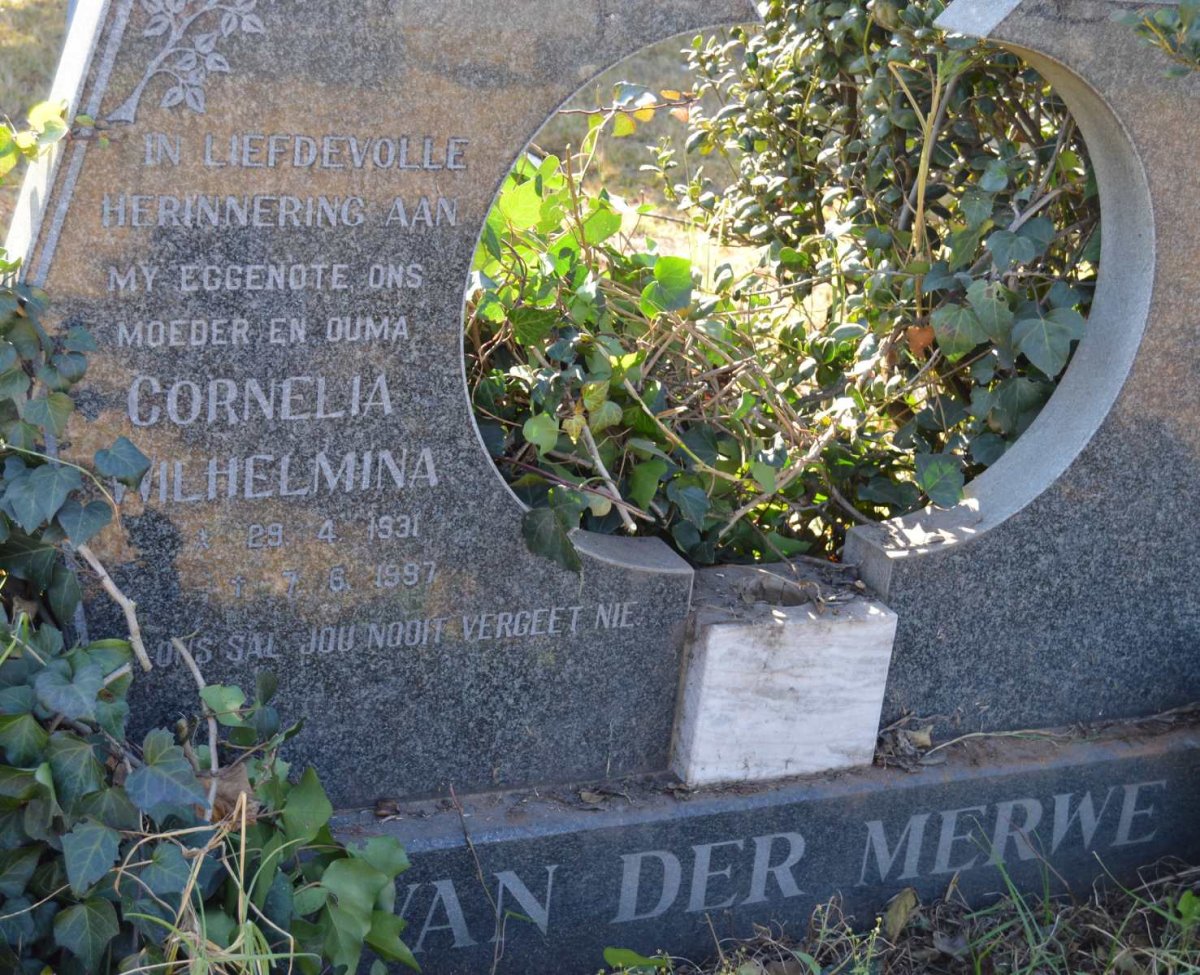 MERWE Cornelia Wilhelmina, van der 1931-1997