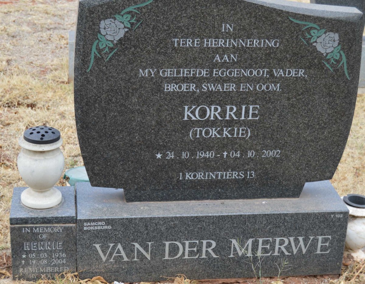 MERWE Korrie, van der 1940-2002
