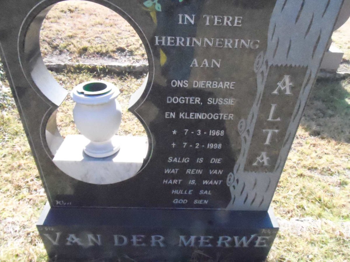 MERWE Alta, van der 1968-1998