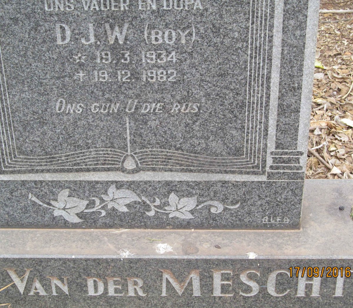 MESCHT D.J.W., van der 1934-1982