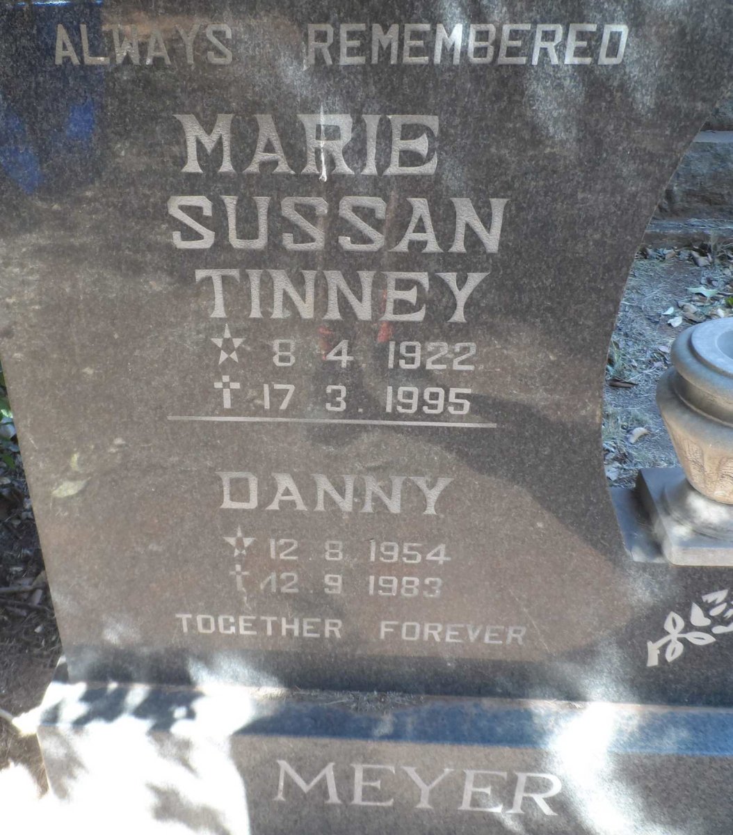 MEYER Danny 1954-1983 &amp; TINNEY Marie Sussan 1922-1995