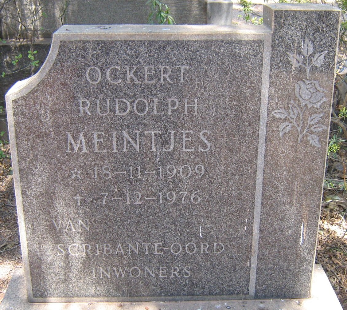 MEINTJES Ockert Rudolph 1909-1976
