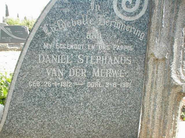 MERWE Daniel Stephanus, van der 1912-1961