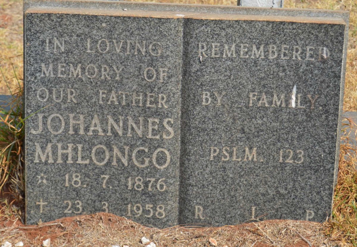 MHLONGO Johannes 1876-1958