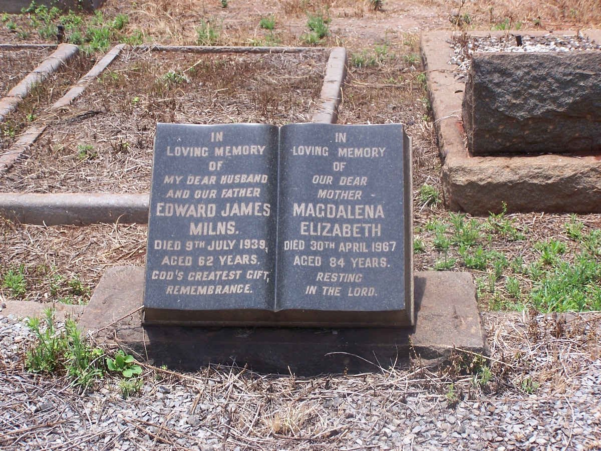 MILNS Edward James  -1939 &amp; Magdalena Elizabeth  -1967