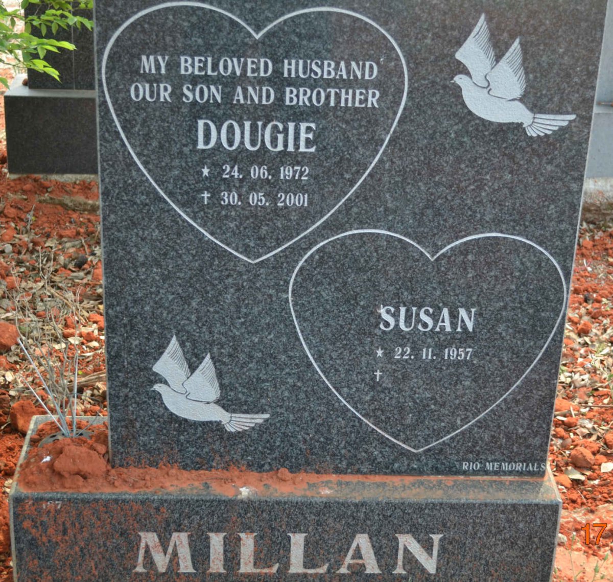 MILLAN Dougie 1972-2001 &amp; Susan 1957-