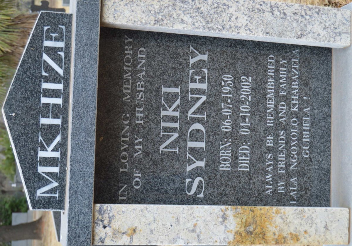 MKHIZE Niki Sydney 1950-2002