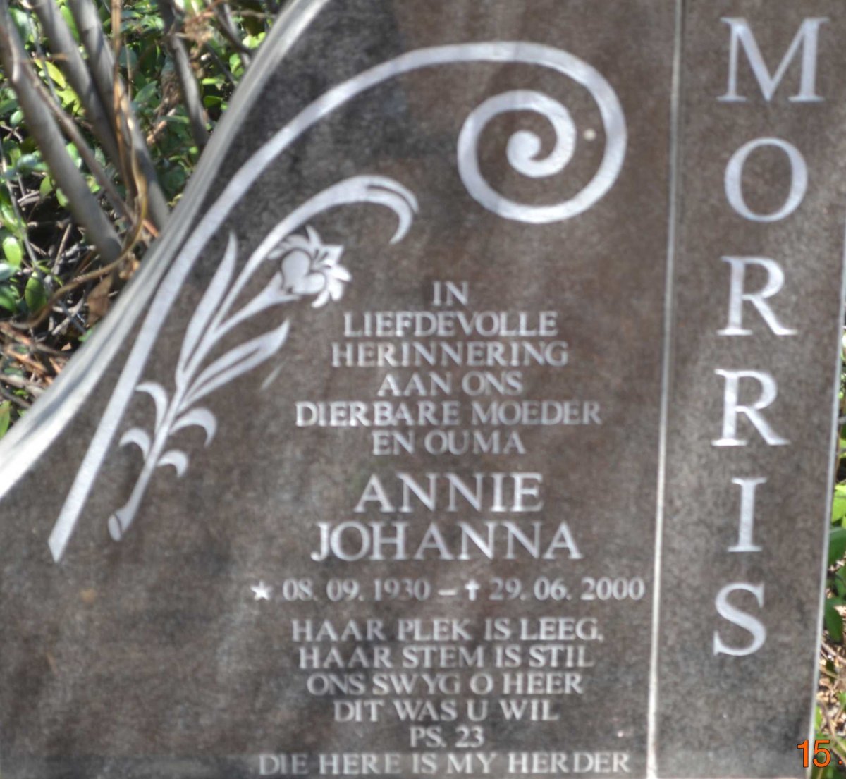 MORRIS Annie Johanna 1930-2000