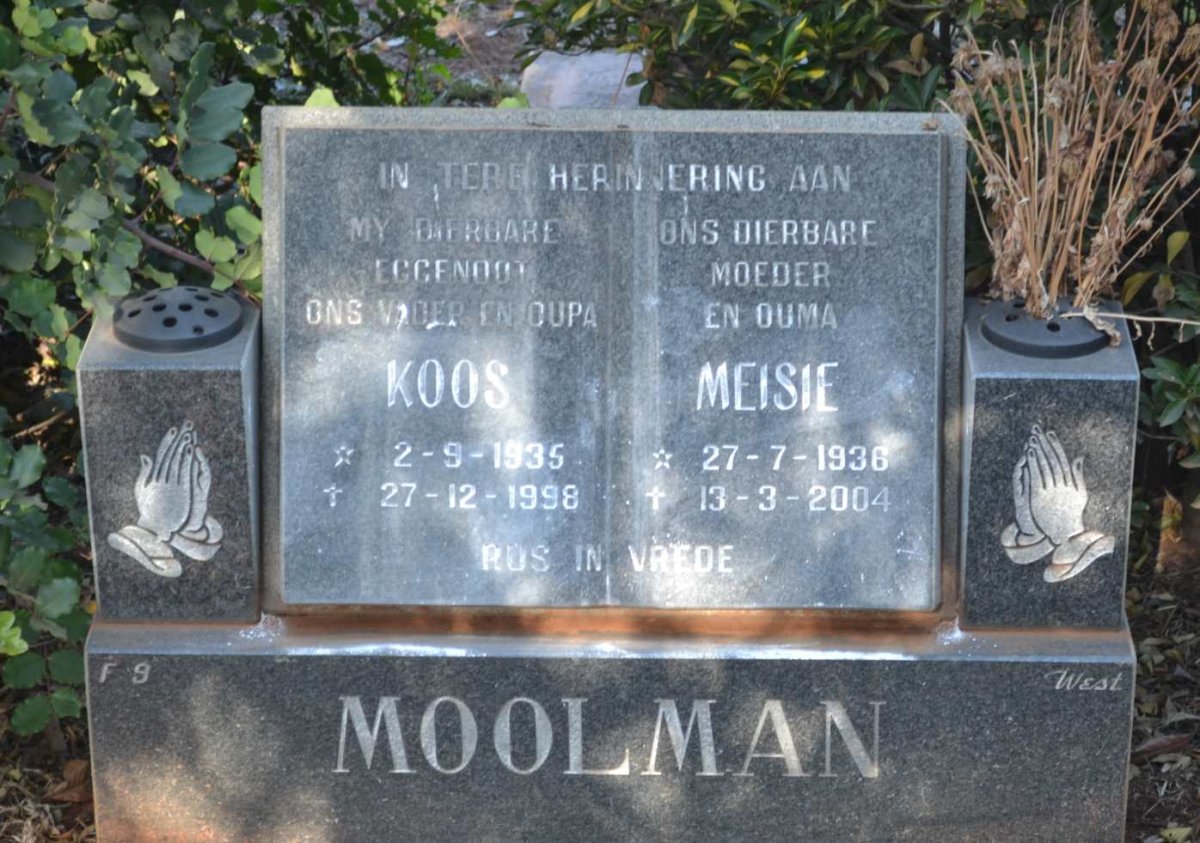 MOOLMAN Koos 1935-1998 &amp; Meisie 1936-2004