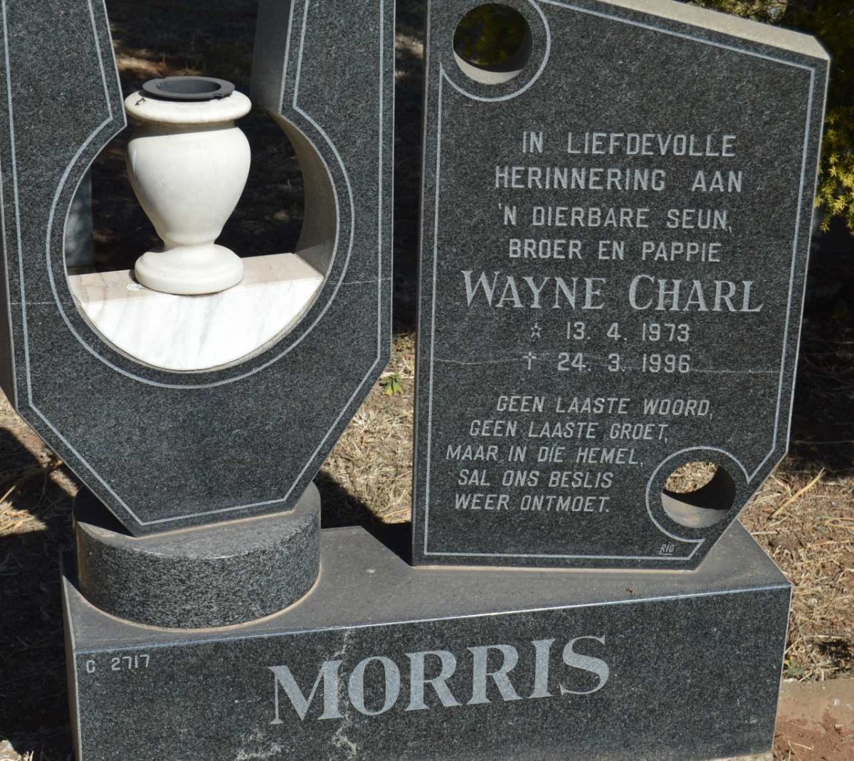 MORRIS Wayne Charl 1973-1996