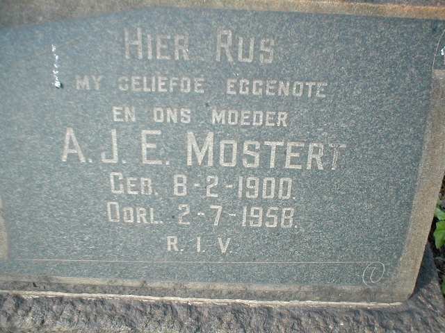 MOSTERT A.J.E. 1900-1958