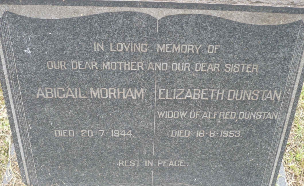 MORHAM Abigail -1944 :: DUNSTAN Elizabeth -1953