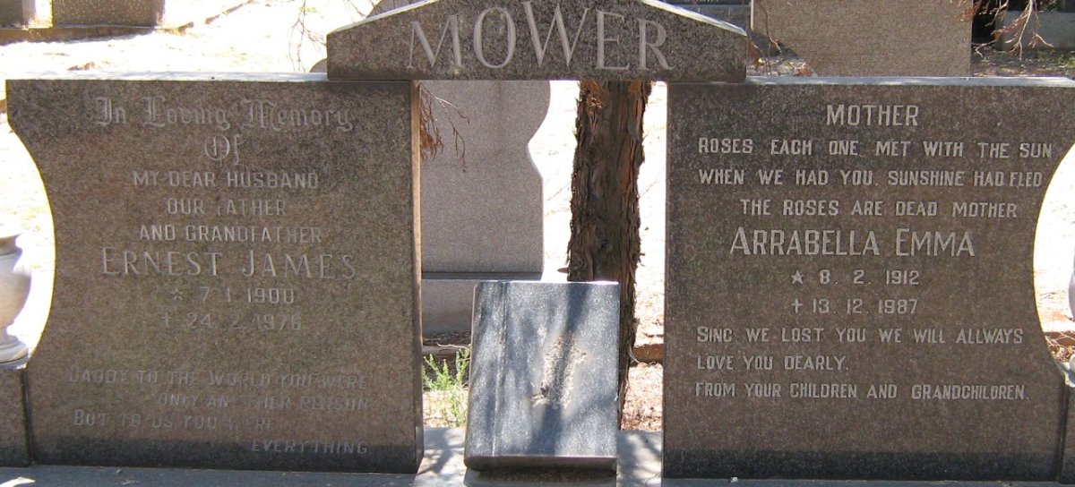 MOWER Ernest James 1900-1976 &amp; Arrabella Emma 1912-1987