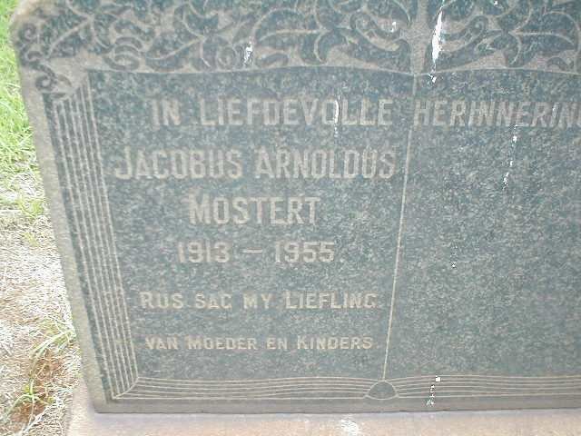 MOSTERT Jacobus Arnoldus 1913-1955