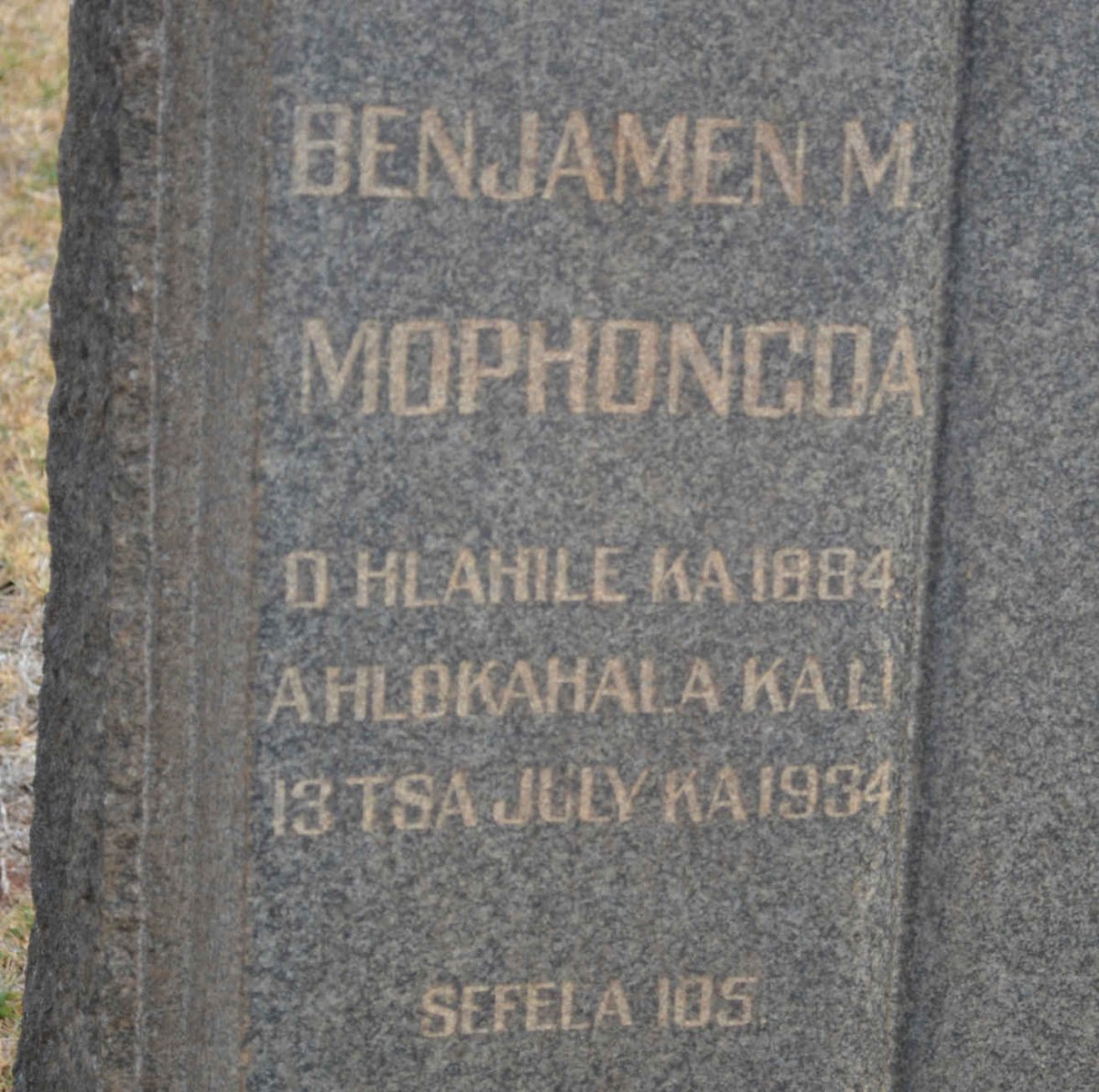 MOPHONGOA Benjamin M. 1884-1934