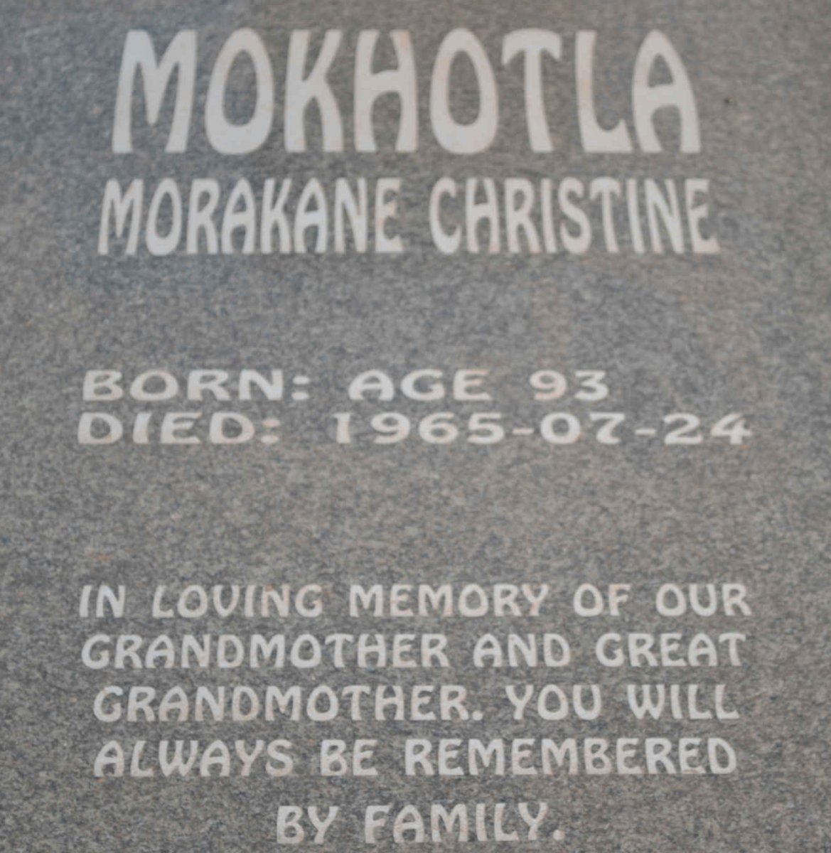 MOKHOTLA Morokane Christine -1965