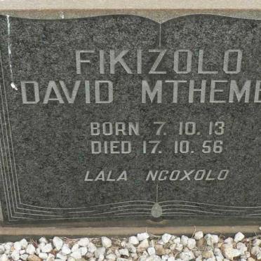 MTHEMBU Fikizolo David  1913-1956