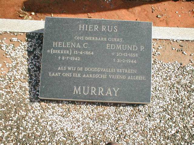 MURRAY Edmund P. 1858-1944 &amp; Helena C. BEKKER 1864-1942
