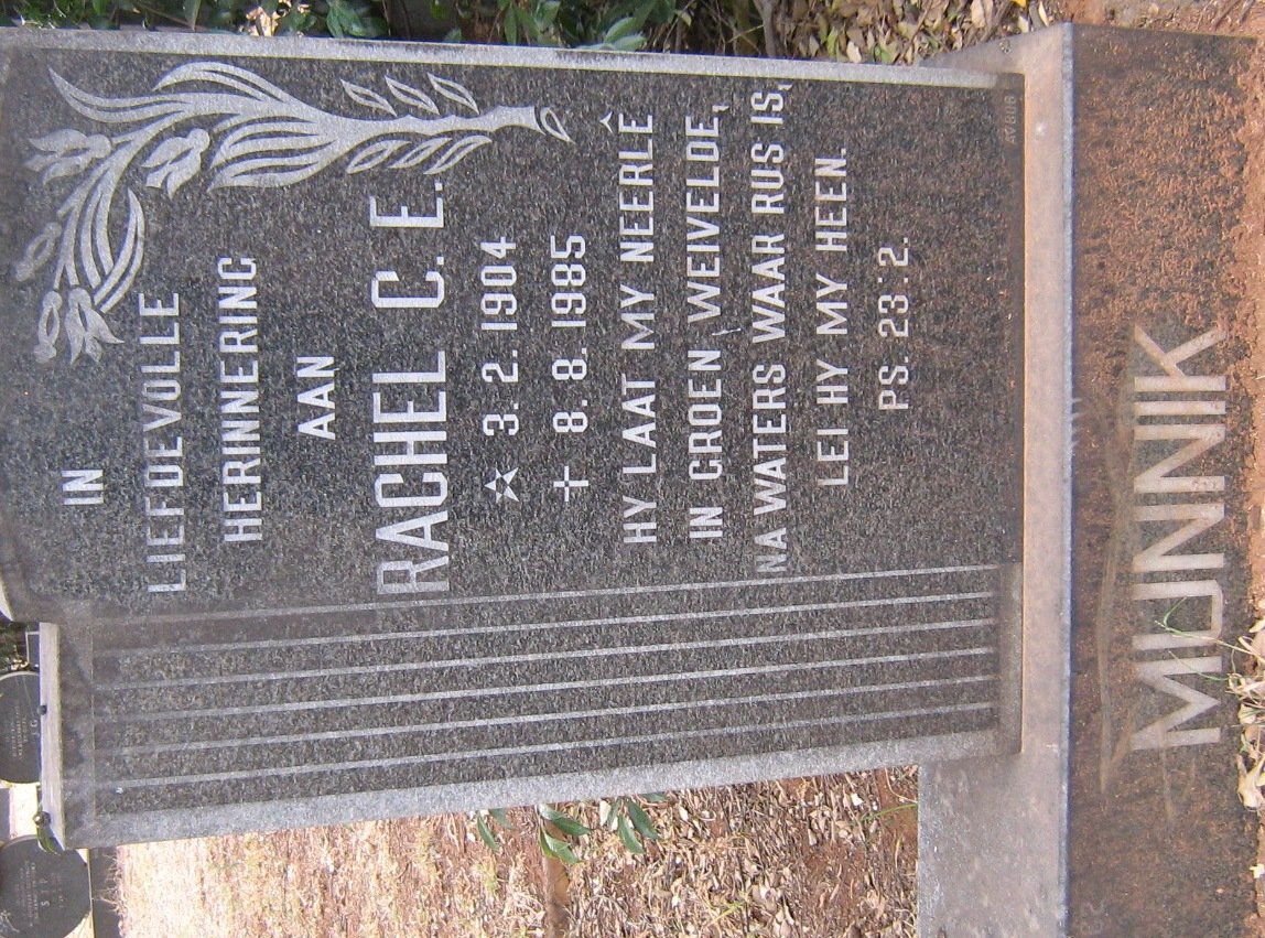 MUNNIK Rachel C.E. 1904-1985