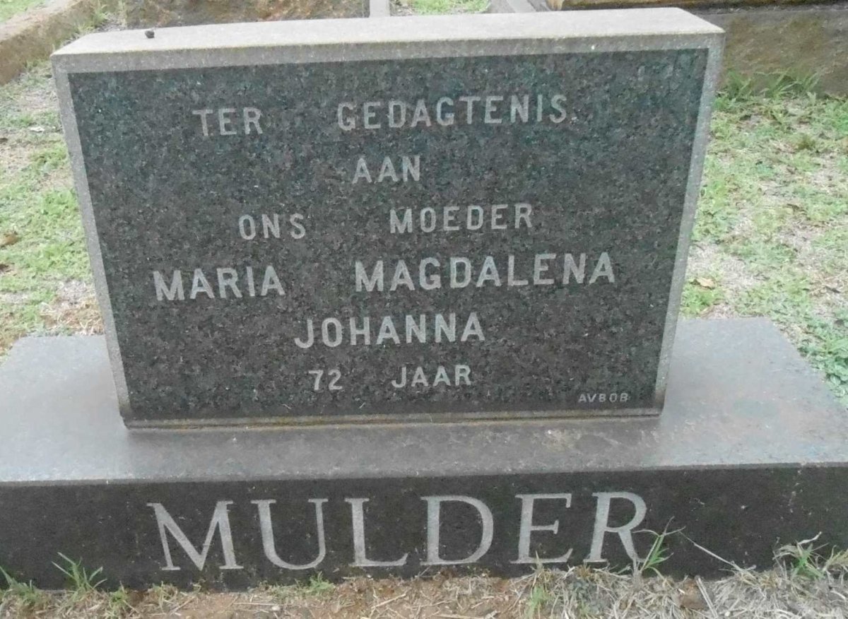 MULDER Maria Magdalena Johanna