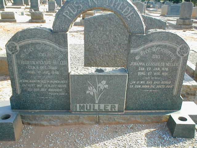 MÜLLER Frederick Evert 1888-1946 &amp; Johanna Elizabeth 1878-1951