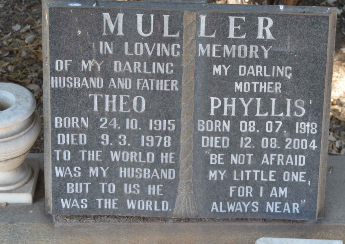 MULLER Theo 1915-1978 &amp; Phyllis 1918-2004