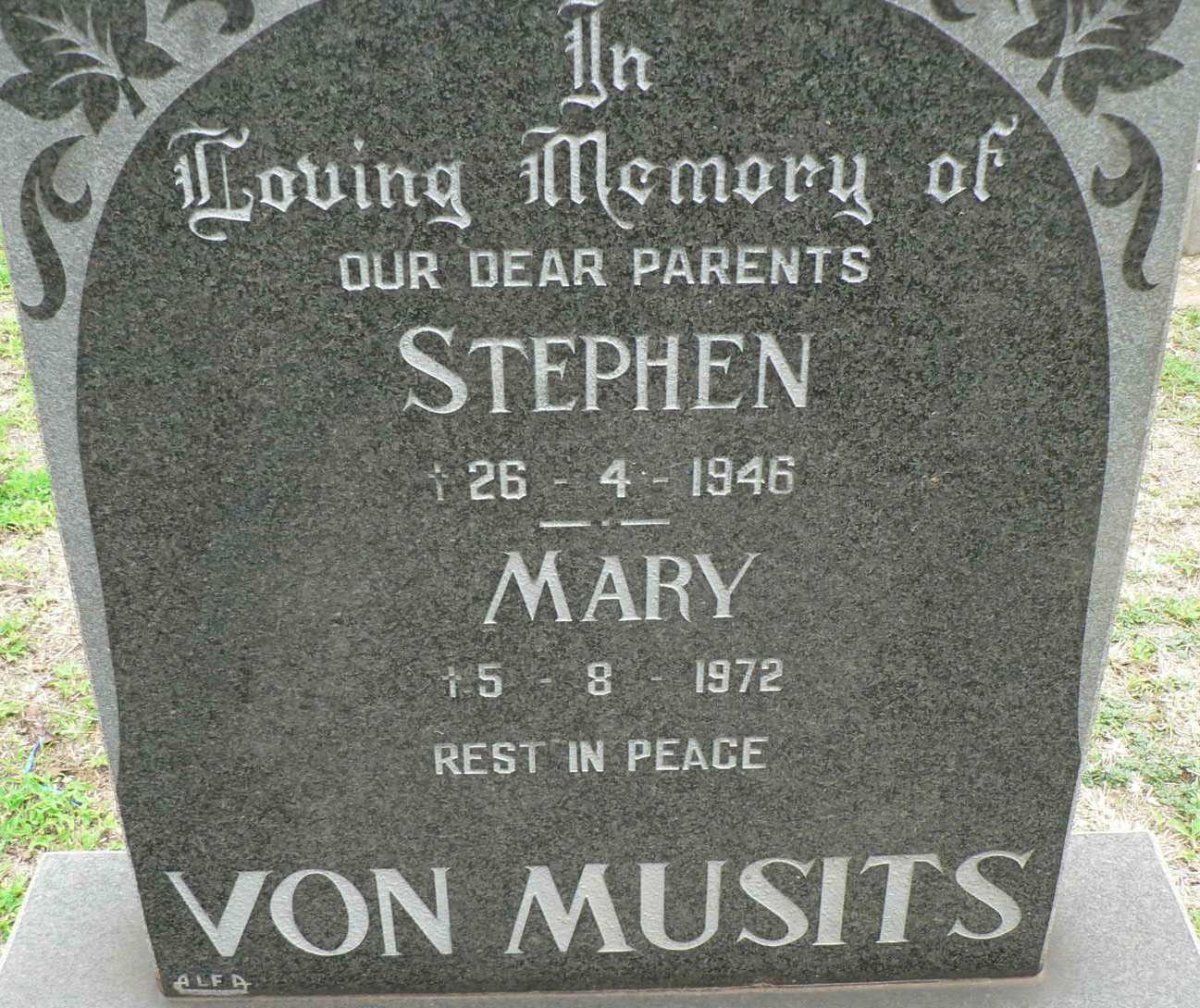MUSITS Stephen, von -1946 &amp; Mary -1972