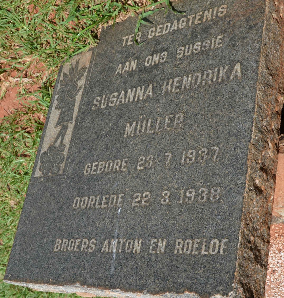 MÜLLER Susanna Hendrika 1937-1938