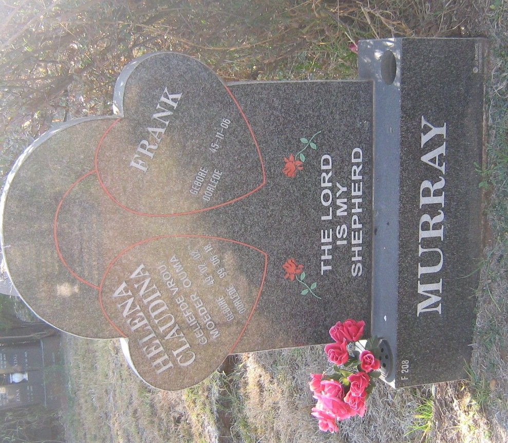 MURRAY Frank 1945- &amp; Helena Claudina 1949-1999
